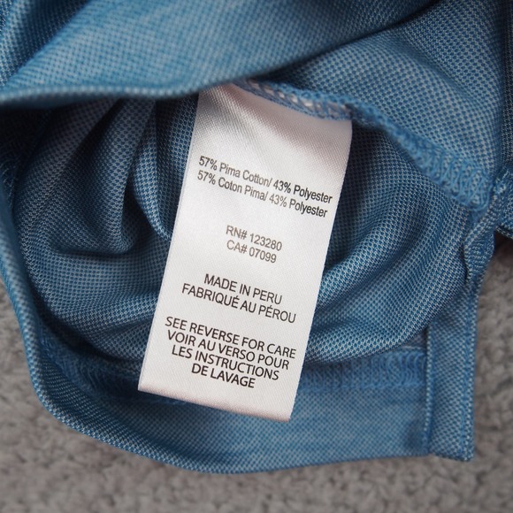 Travis Mathew Polo Shirt Men's Sz Medium Light Blue Striped Pima Cotton Golf EUC - Picture 10 of 11